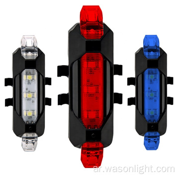 المصباح الأمامي الساطع الأمامي والخلفي LED LED Bicycle Light USB قابلة لإعادة الشحن الخلفي للدراجات RED شدة عالية الكثافة LED